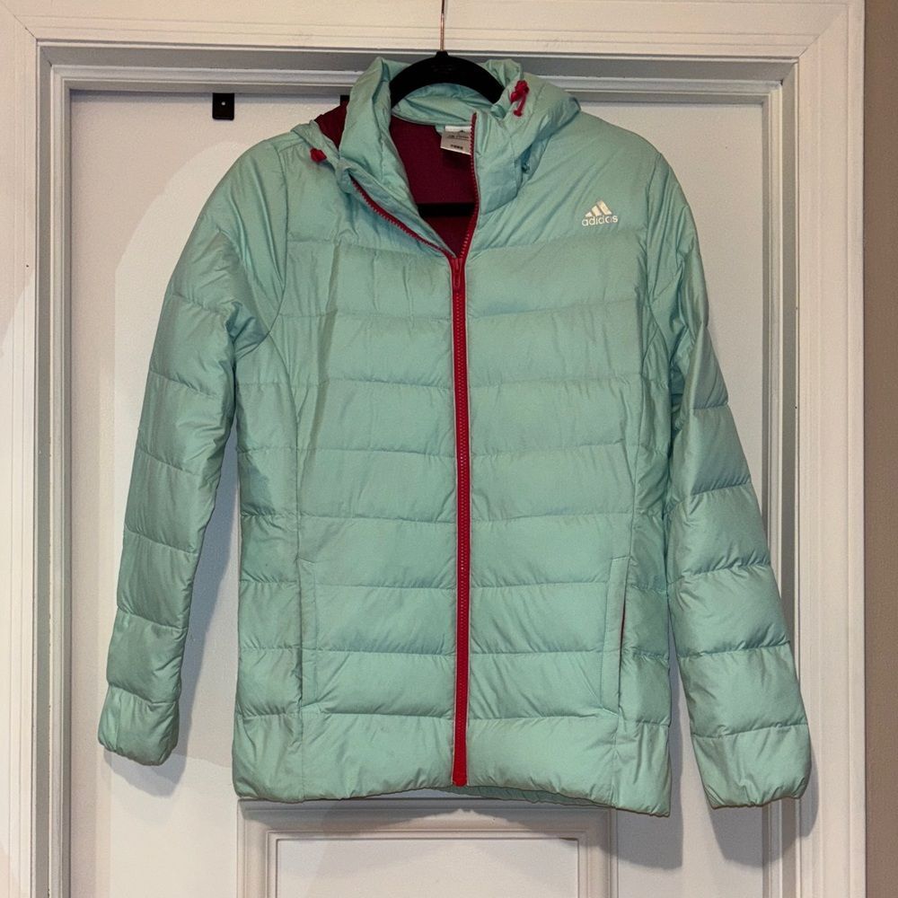 Adidas Kids Aqua Puffer Jacket Down Winter Streetwear Youth L